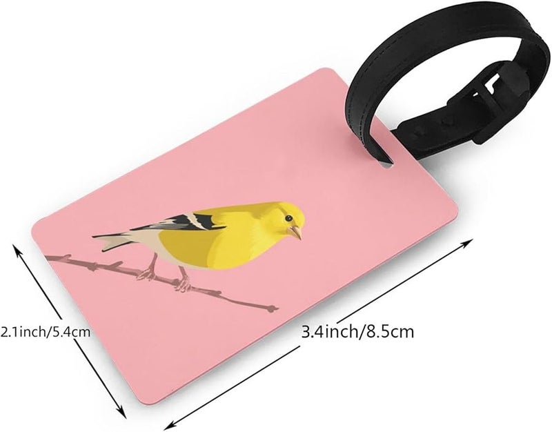 علامات الأمتعة الصفراء الطائر الوردي البسيطة ملصقات اسم معرف الأمتعة لحقائب السفر والرحلات البحرية - Image 2